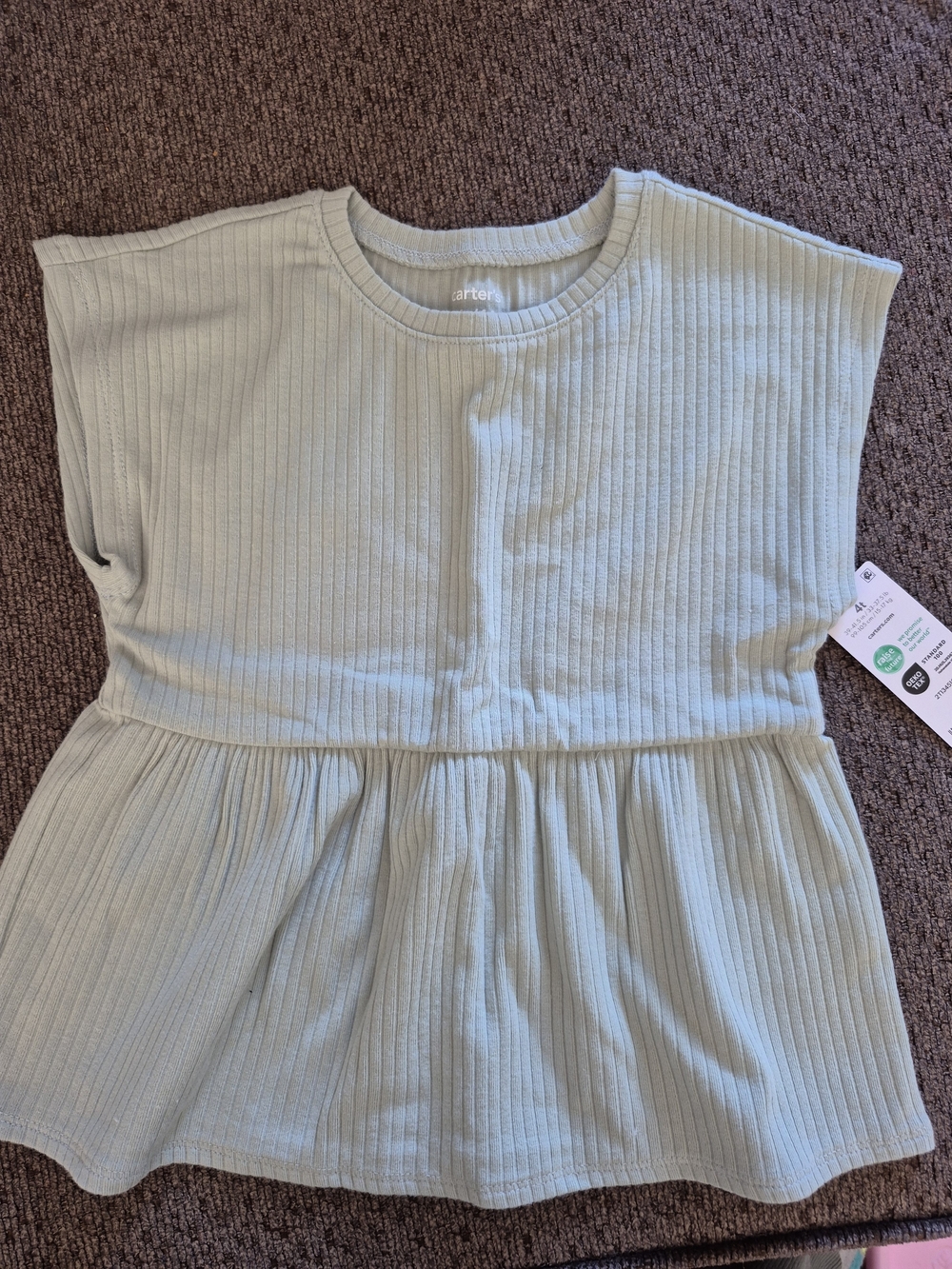 Carter's Ribbed Peplum Top in Light Sage